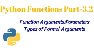 Python Function PT-3 2 Types of Formal Arguments CLASS 12 XII Computer Science