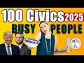 2025 USCIS 100 Civics Questions Answers Random Order for BUSY people US Citizenship