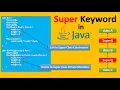 Java Object Oriented Concepts Session-10 Super Keyword in Java Method Overriding