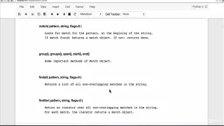 Python 101 RE Module Methods -