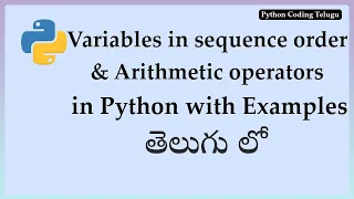 Python Arithmetic Operators for Beginners in Telugu Technical Srikanth