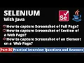 Part26-Selenium with Java Tutorial Practical Interview Questions and Answers Capture Screenshot