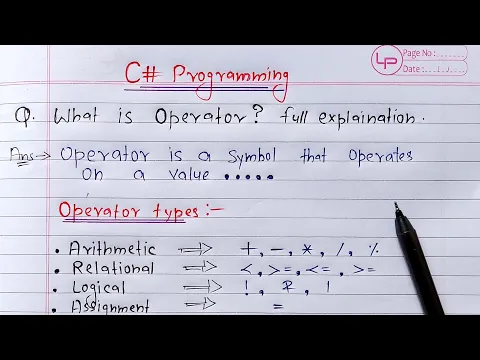 C# - Operators | Arithmetic, Relational, Logical, Equality, Ternary & Incr/decr Operators - YouTube thumbnail