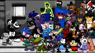 FNF Really Happy But Everyone Sings It Different Characters Sing It VS Mickey Mouse 3rd 