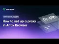 How to set up a proxy in Antik Browser
