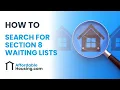 How to Search for Section 8 Waiting Lists