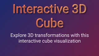 3D Rotating Cube with HTML CSS JavaScript Interactive 3D Animation