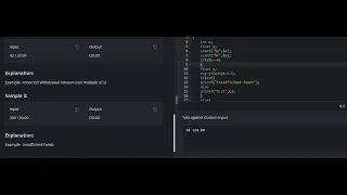 ATM problem C Code chef challenge