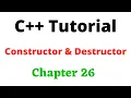 C Chapter 26 Class Constructor and Destructor Parameterized Constructor Initialize Values