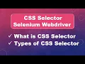 What is CSS Selector Types Of CSS Selector Selenium WebDriver CSS Selectors