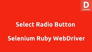 Selenium Ruby Select Radio Button