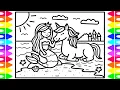 How to Draw a Princess Mermaid and Unicorn for Kids Mermaid Unicorn Drawing and Coloring Pages