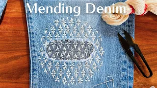 A Repair That Needed Repairing Visible Mending with Sashiko on Denim