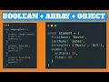 Understanding Boolean Array and Object Data Types in JavaScript Beginner-Friendly Tutorial