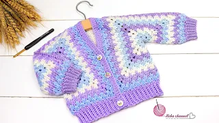 جاكيت كروشيه شتوى بوحده سداسيه سهل ومناسب لجميع المقاسات 