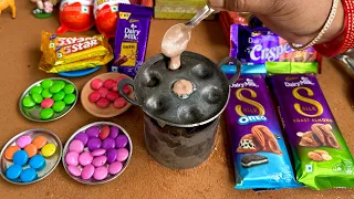 Miniature All Chocolate kinder Joy Chocolate Cake Recipel Dairy Milk Choco Lava Cake l Mini Cooking 