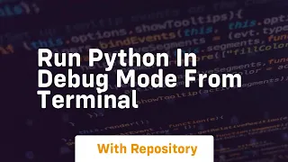 run python in debug mode from terminal