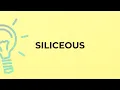 Download Lagu Wat is de betekenis van het woord SILICEOUS?