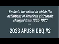 2023 APUSH DBQ Analysis Breakdown