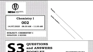 Marking guide S3 chemistry national exam 2025 and hit to succeed multiple choice questions
