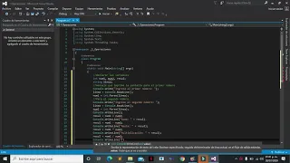 Programa de Operaciones basicas en Visual Studio 2015 C