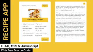Recipe App With Javascript MealDB API HTML CSS Javascript