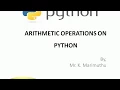 Python in Tamil-3 Arithmetic operators in Python