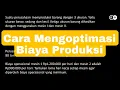 Optimasi Biaya Produksi Menggunakan Prinsip Program Linear Matematika