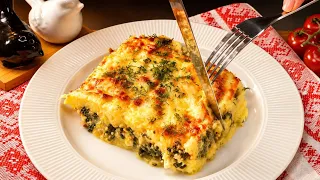 Nur 5 Kartoffeln und 1 Ei! 😍 Mit Spinat aus dem Ofen – besser als im Restaurant