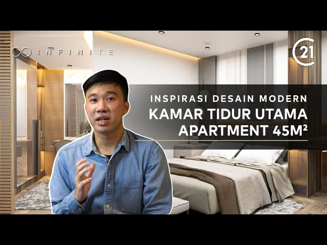INSPIRASI DESAIN INTERIOR KAMAR TIDUR UTAMA APARTEMEN 45M2 KONSEP MODERN | #InfiniteC21