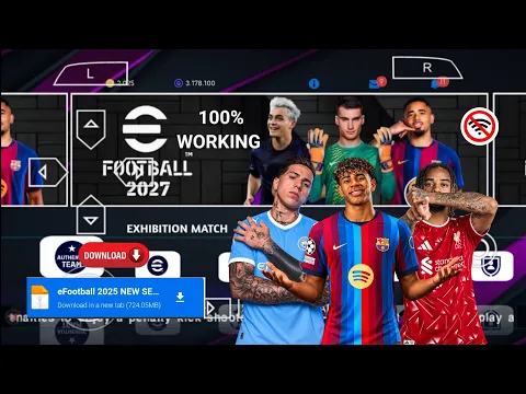 تحميل PES 2027 PPSSPP من ميديا فاير باخر الانتقالات والأطقم 1 Video