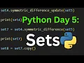Python Day 5 Sets and Methods A Comprehensive Guide for Beginners