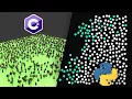 Poisson disk sampling c and python