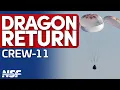 Lagu Crew-11 Dragon splashdown in the Pacific Ocean