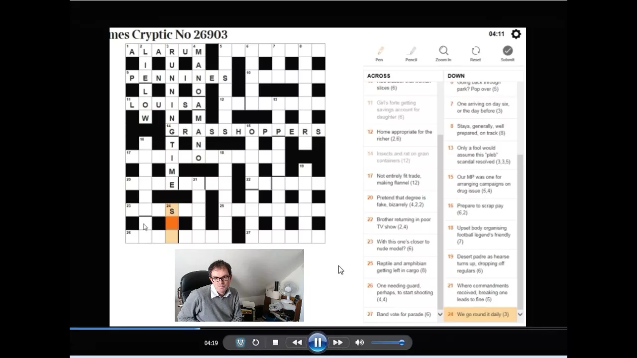 Solving The Times crossword on 8 December 2017
