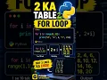 2 Ka Table Using Python Python for Beginners