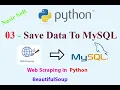 03 - Save Data to Database MySQL BeautifulSoup Web Scraping Using Python and Beautifulsoap