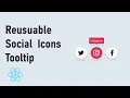 Reusable Social Media Buttons with Tooltip on Hover ReactJs Hindi