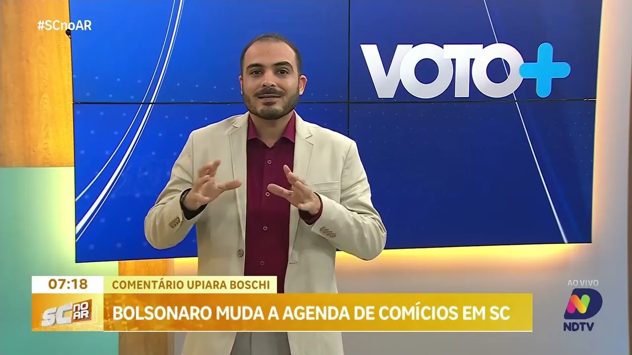 Bolsonaro altera agenda de comícios em SC; comentário de Upiara Boschi