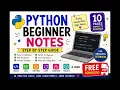 Python Beginner Notes FREE PDF 10 Pages Complete Roadmap Comment PDF to get notes
