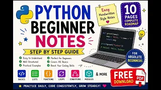 Python Beginner Notes FREE PDF 10 Pages Complete Roadmap Comment PDF to get notes