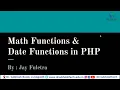 DWPD Maths Functions Date Functions in PHP Lecture 12 in Gujarati By Jay Fuletra