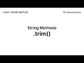 trim - String Methods