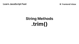 trim - String Methods