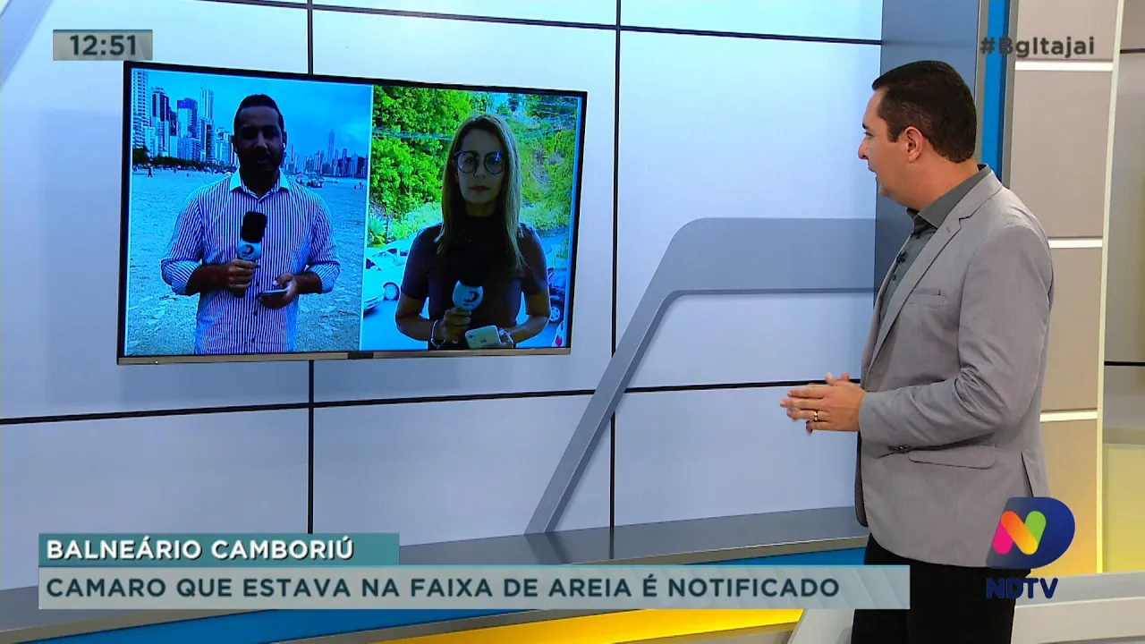 Camaro é notificado na faixa de areia em BC, incêndio atinge galpão em Brusque