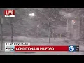 How conditions are looking in Milford at 7 p m