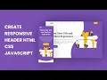 Create Responsive Header Website HTML CSS JavaScript
