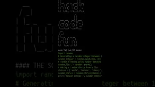 Python tutorial random module