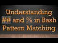 Understanding and in Bash Pattern Matching