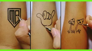 Download How To Make Simple Tattoos By Pen || tato pulpen MP3